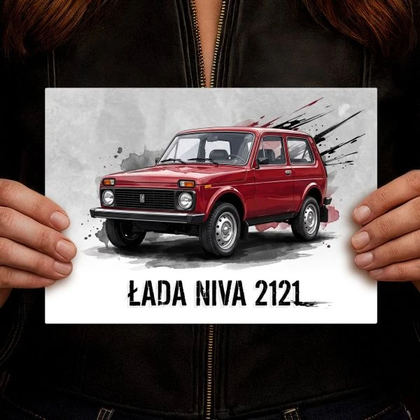 Obraz metalowy z grafika Łada NIVA 2121